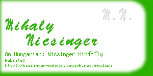mihaly nicsinger business card